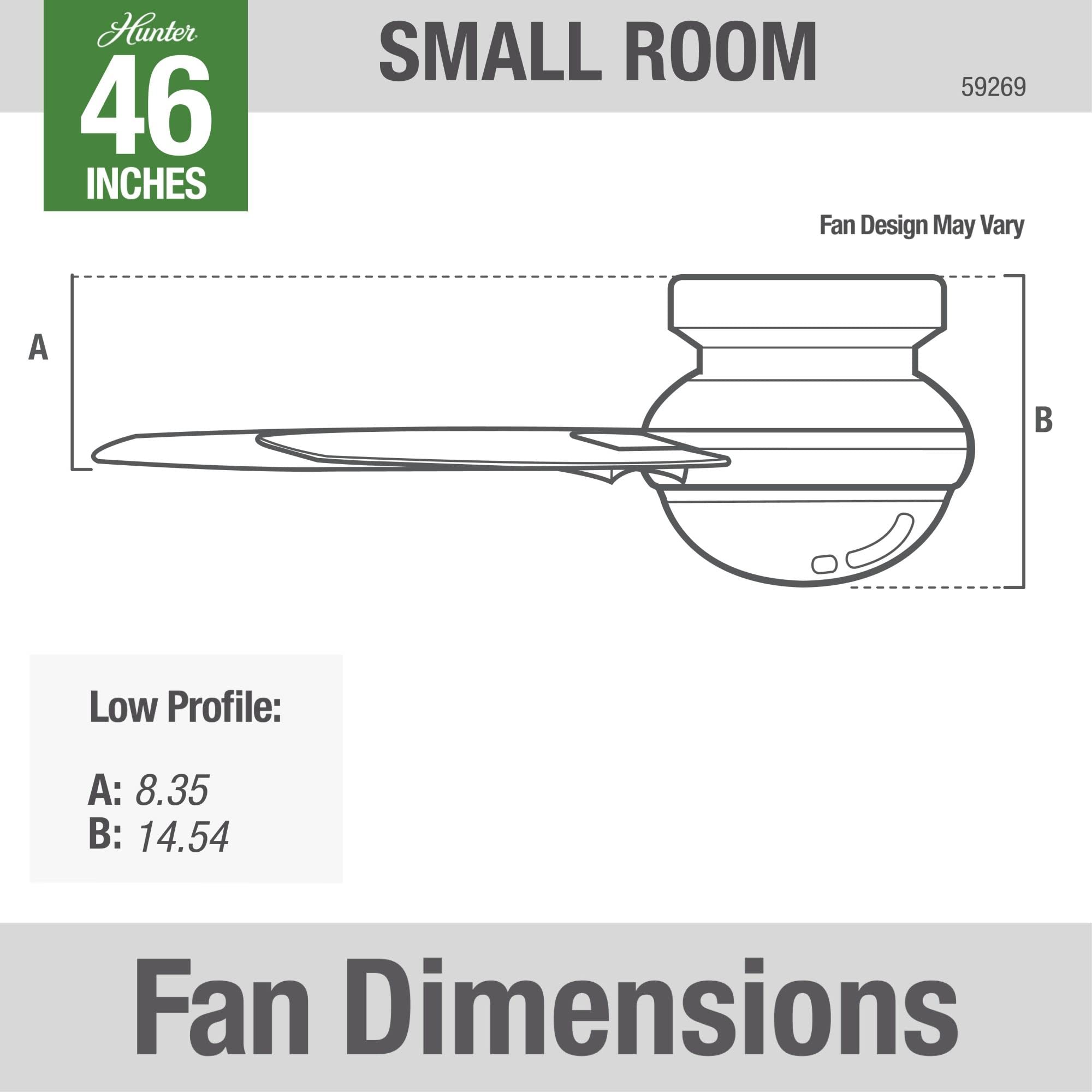 Hunter 59269 Anslee 46-inch White Ceiling Fan with Light Kit - Perfect for Living Room, Bedroom & Indoor Spaces