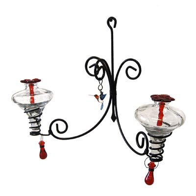 PARASOL Clear Glass Chandelier Sconce Hummingbird Feeder - 8 oz Capacity - Attract Hummingbirds to Your Garden, Patio or Backyard Decor