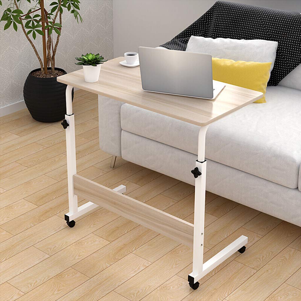 Adjustable Height Overbed Table with Wheels - Portable Standing Laptop Desk (71-90cm) for Bedside, Sofa & Study | Multifunctional Rolling Cart for Home Office, Hospital & Dorm Room Use