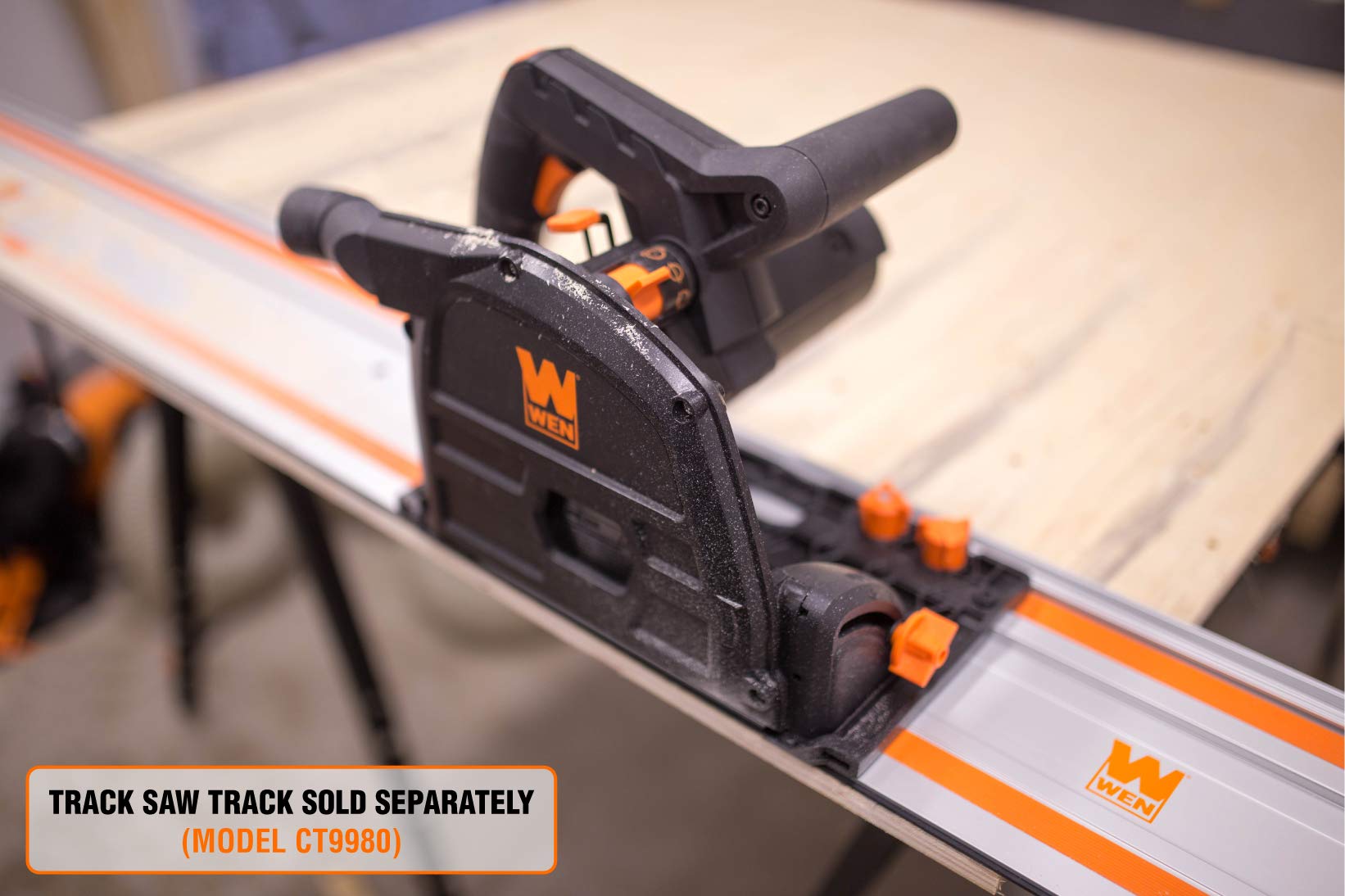 WEN 6.5-Amp Plunge Cut Circular Track Saw Kit with 55-Inch Guide Rail & Clamps - Perfect for Woodworking, Ripping Boards, Trimming Doors, and DIY Home Improvement Projects