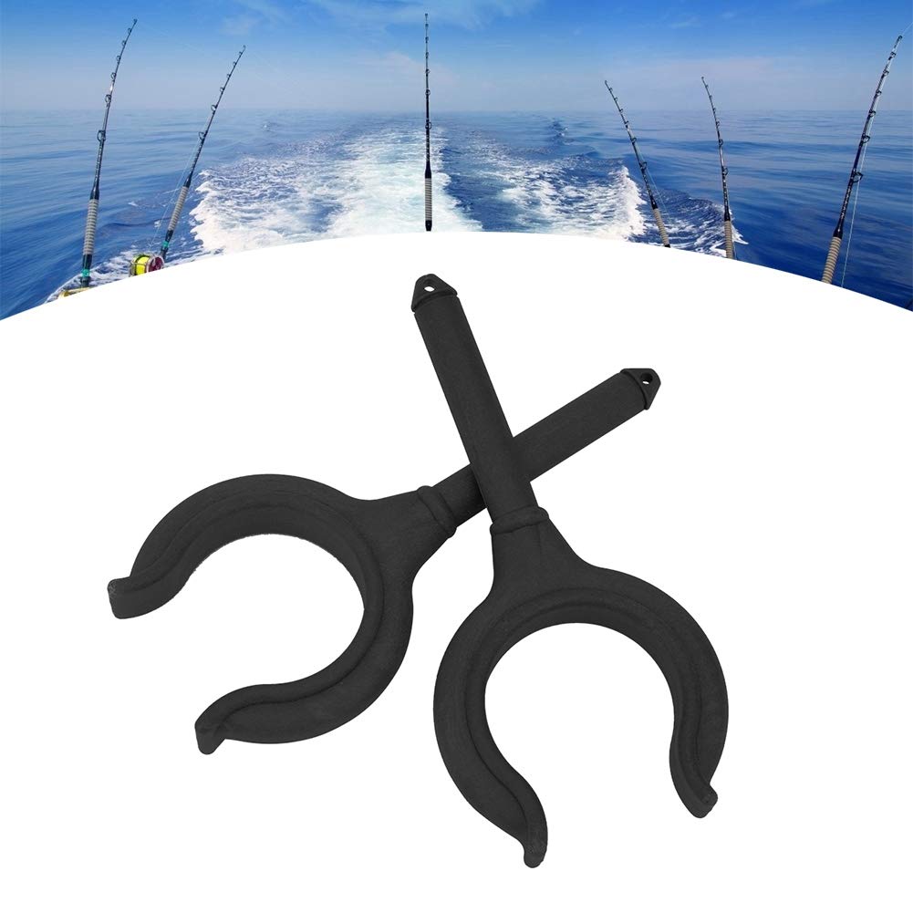 Astibym 2-Pack Marine Boat Oar Locks & Fishing Rod Holder Brackets - Heavy Duty Rubber Dinghy Accessories for Rowboats, Kayaks, Water Rafts (Black) | Perfect for Fishing, Boating & Water Sports
