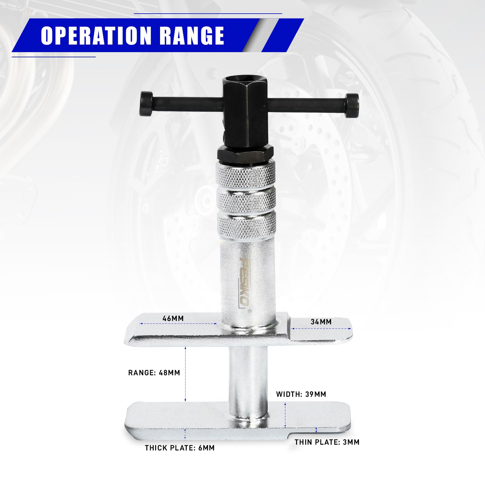 Heavy Duty Motorcycle Brake Caliper Spreader Tool - Professional Compression Tool for Most Vehicle Brake Discs - Perfect for Motorcycle & Car Brake Maintenance & Repair