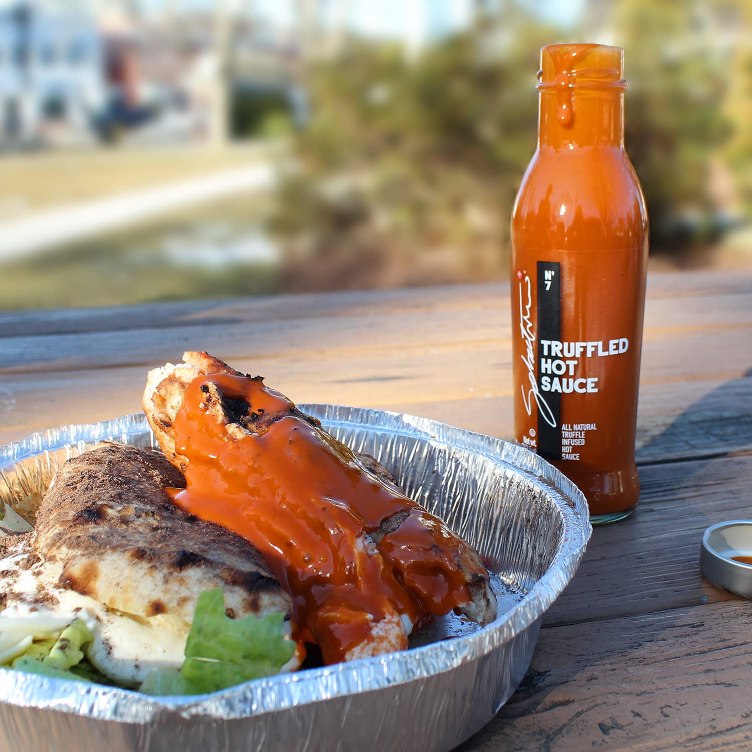 Sabatino Tartufi Truffle Hot Sauce - Premium Gourmet White Truffle Infused Hot Sauce with Calabrian Chili Peppers | Kosher, Vegan, Vegetarian, Non-GMO Certified | 10 oz Bottle | Perfect for Pasta, Pizza, Burgers & Gourmet Cooking
