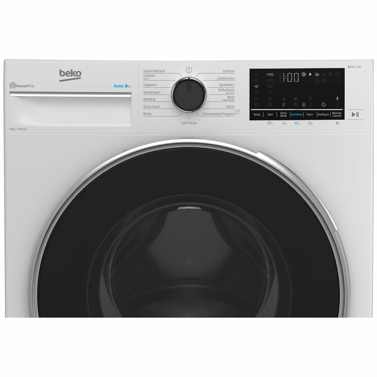 Beko 9kg Front Load Washing Machine with Autodose & Steam - BFLB902ADW - Energy Efficient, Quiet Operation for Apartments & Small Homes