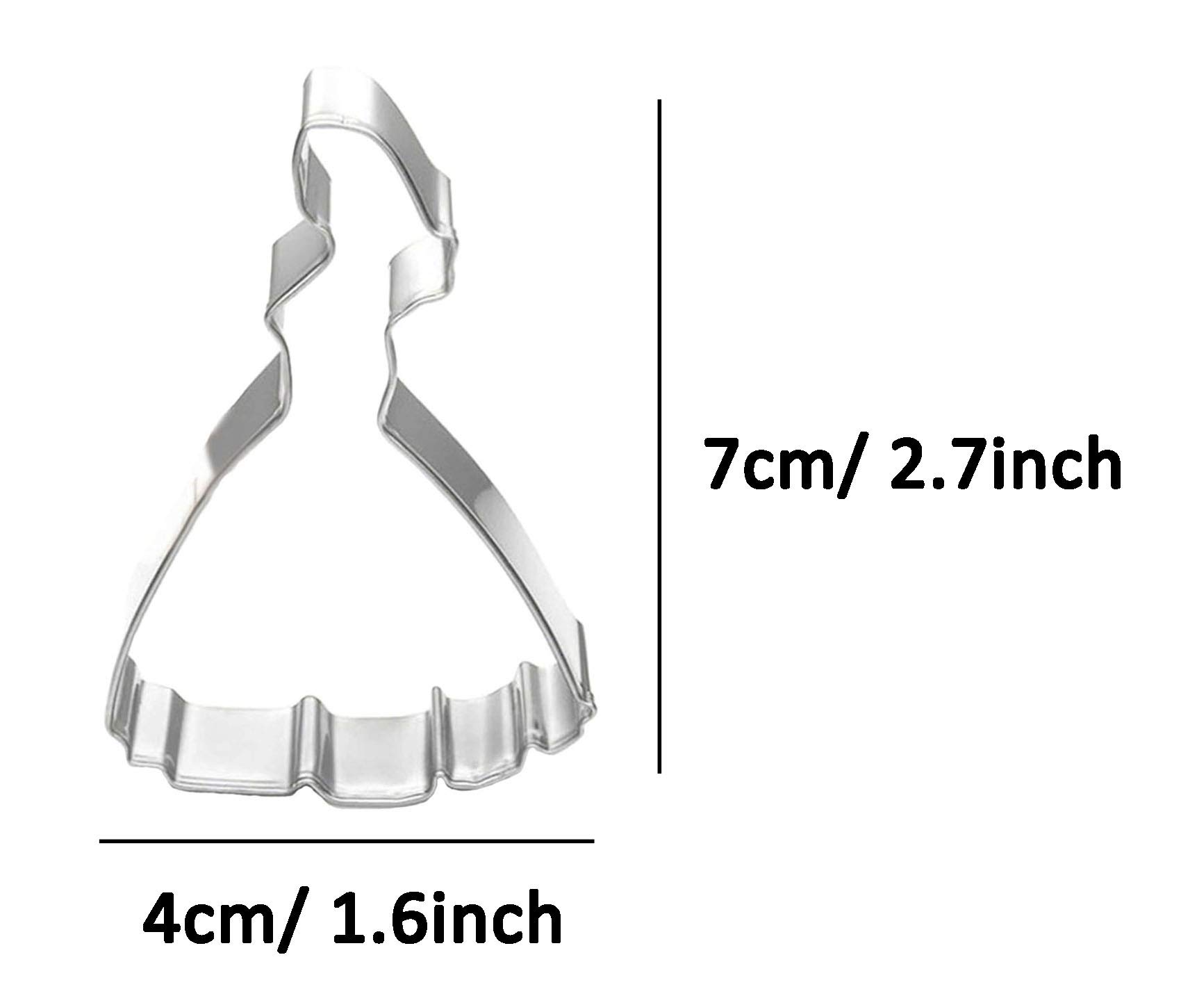 Princess Bride Shaped Cookie Cutter Set - Stainless Steel DIY Baking Tools for Wedding, Bridal Shower & Anniversary Party Decorations