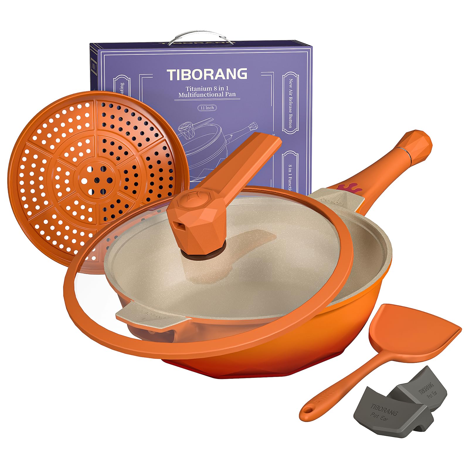 TIBORANG 8-in-1 Nonstick Frying Pan Set - 11