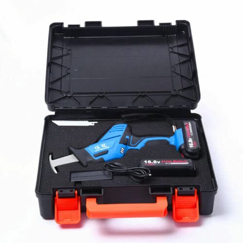 12V Rechargeable Cordless Reciprocating Saw with 4 Blades - 2000mAh Battery - Compact Wood Cutting Tool for DIY Projects, Home Renovation & Outdoor Carpentry