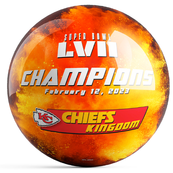Official Kansas City Chiefs Super Bowl LVII Championship Bowling Ball - NFL Team Logo, Perfect for Game Day Parties & Bowling Enthusiasts