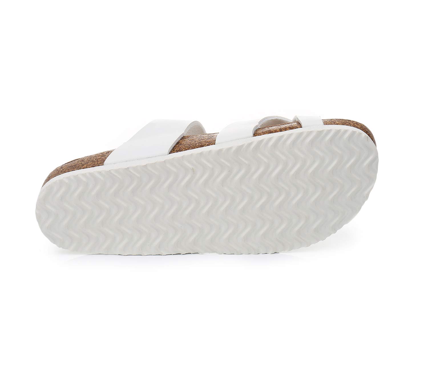 Women's Adjustable Cork Slide Sandals - Soft Cow Suede Comfort Summer Sandals with Buckle Strap | Open Toe Beach Walking Shoes for Vacation, Poolside & Casual Outings