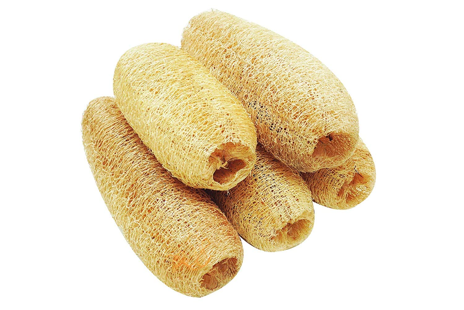 BEAU STUTI 100% Natural Organic Loofah Sponge for Bath & Shower - Large Size Exfoliating Body Scrubber Made with Ridge Guard Fiber, Pack of 3 (Purple) - Perfect for Spa, Exfoliation & Sensitive Skin Care