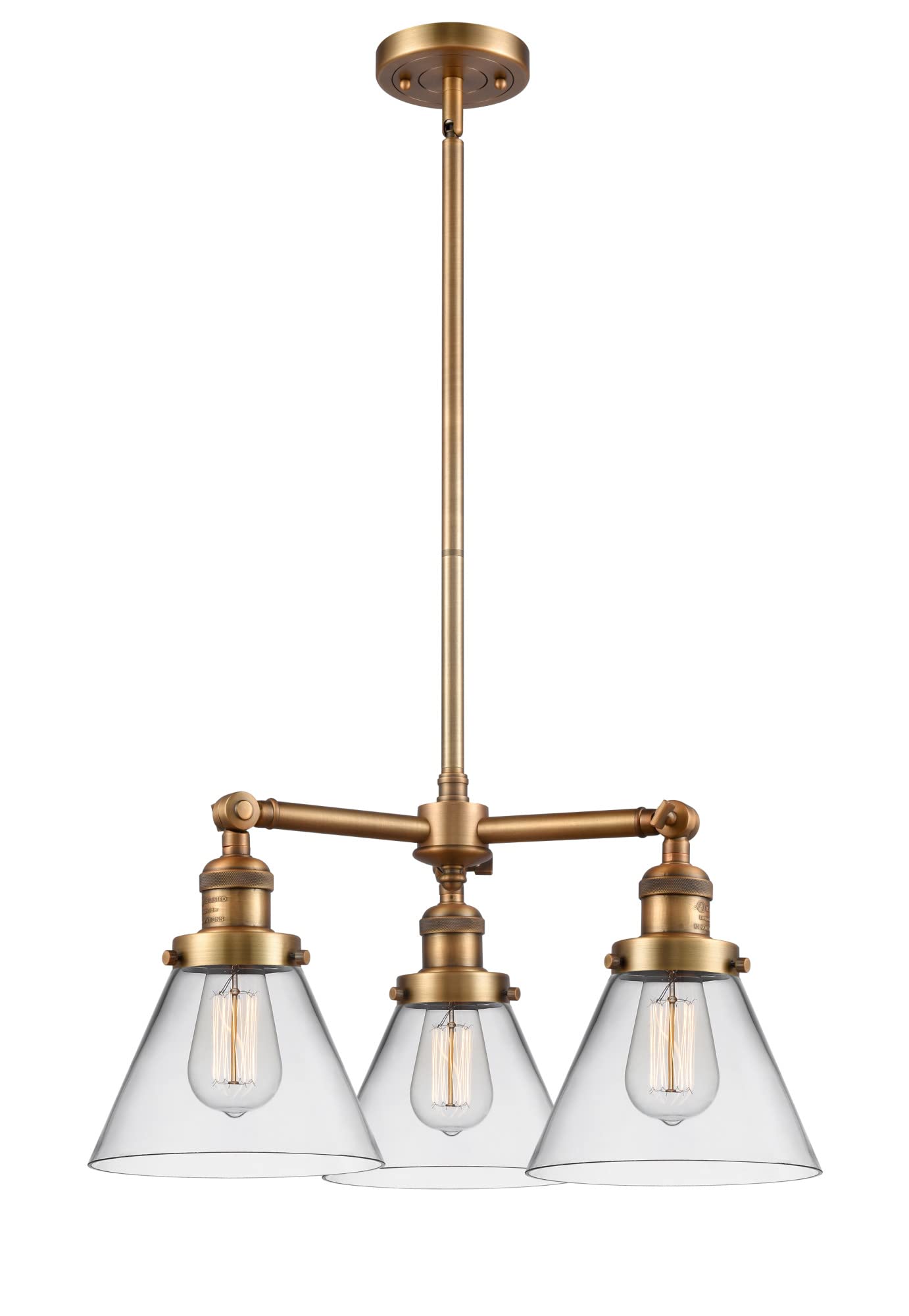 Innovations 207-PC-G42 3-Light Modern Chandelier in Polished Chrome - Elegant Ceiling Lighting Fixture for Dining Room, Bedroom or Living Room