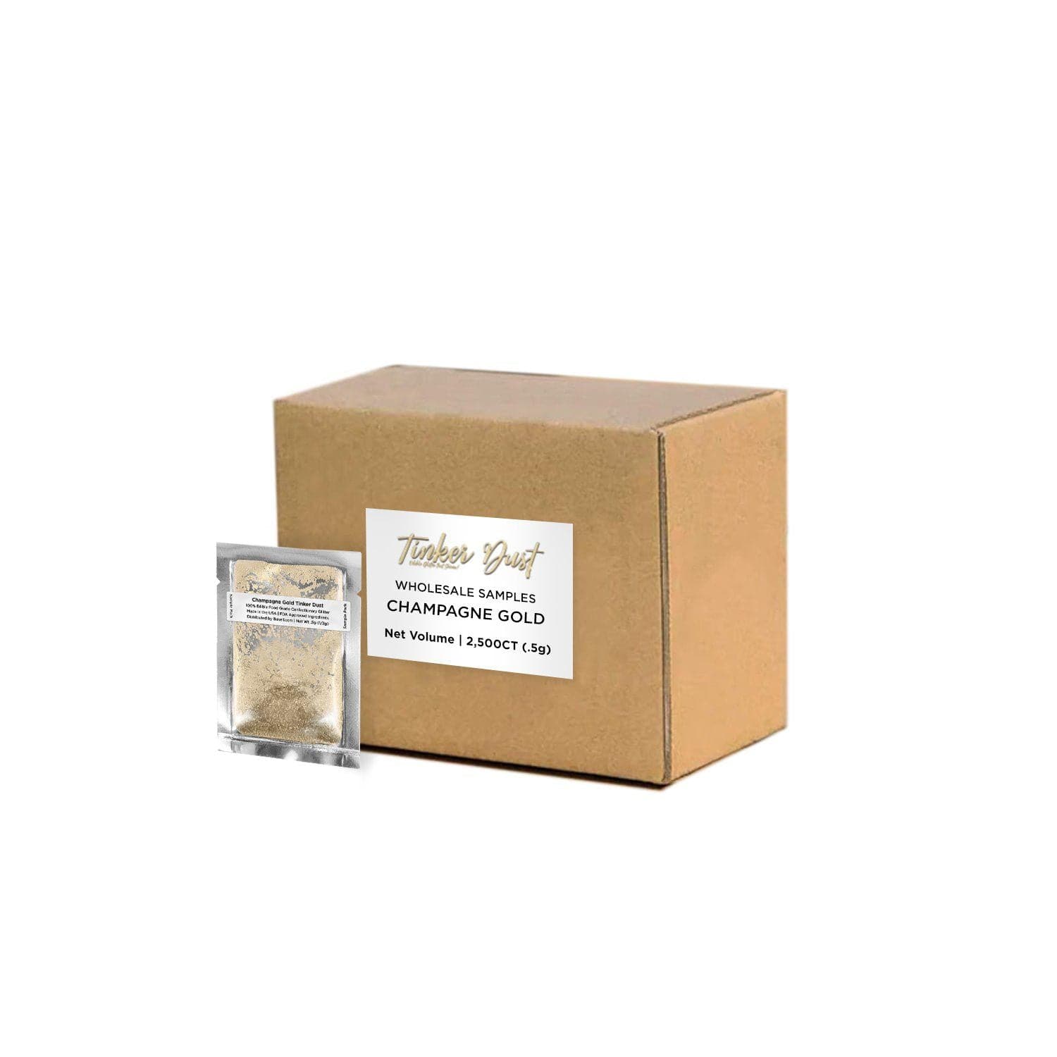 Champagne Gold Tinker Dust® Glitter Sample Packs - Bulk Wholesale for DIY Crafts, Nail Art, Scrapbooking & Party Decorations