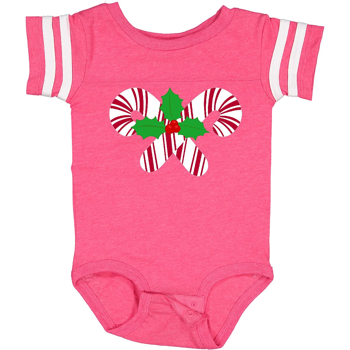 Inktastic Candy Canes and Holly Christmas Baby Bodysuit - Festive Holiday Outfit for Infants & Toddlers - Perfect for Christmas Photos, Family Gatherings & Holiday Parties