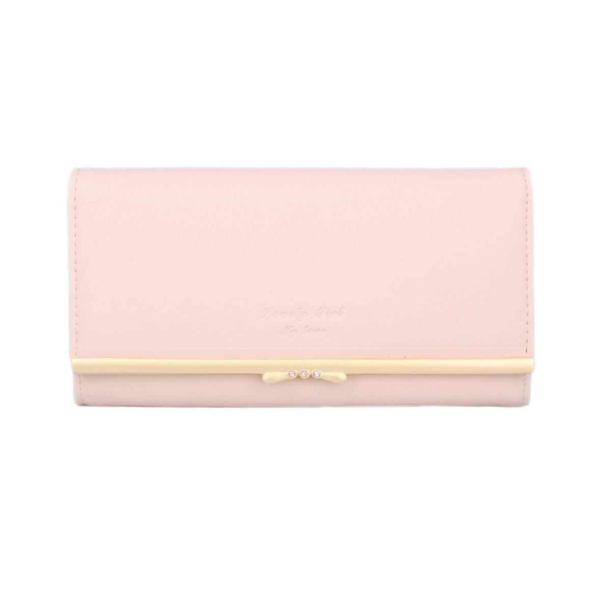 Women's Slim Textured Leather Card Holder with Metal Bar - RFID Blocking Wallet for Credit Cards & IDs - Perfect for Everyday Use, Travel, and Minimalist Style