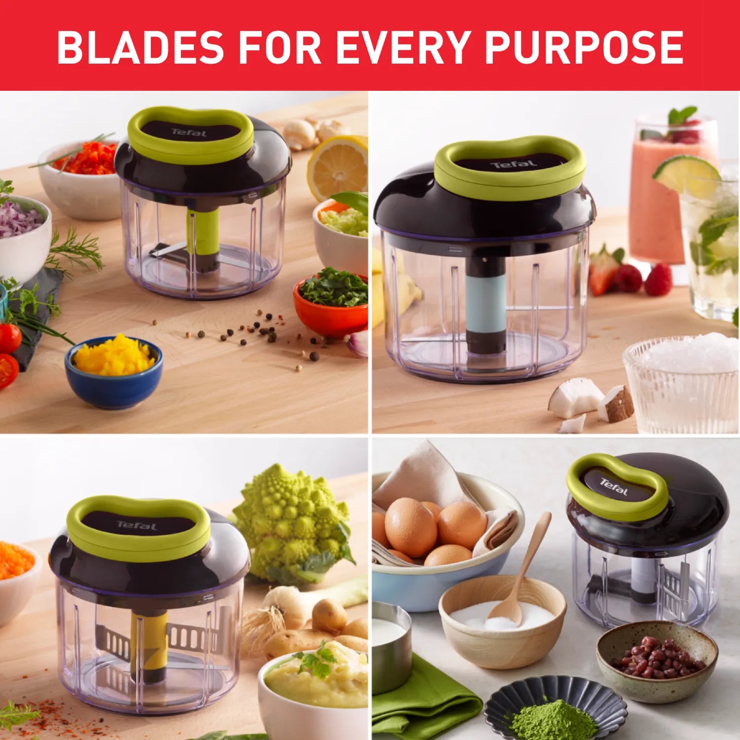 Tefal 5 Second Chopper 900ml Maxi Food Processor - Quick & Easy Vegetable Cutter, Onion Dicer, Herb Chopper - Perfect for Meal Prep, Salads, Soups & Cooking - K1321044