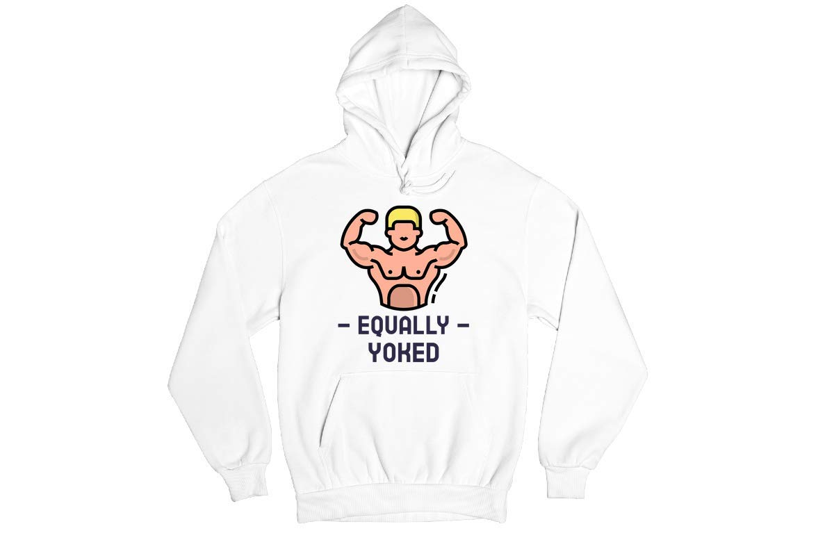 Funny Christian Bible Verse Hoodie - Equally Yoked Humor Cotton Sweatshirt for Church, Bible Study & Christian Fellowship