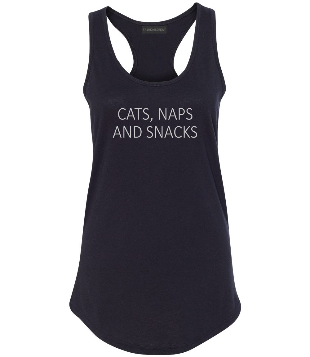 Stylish Cat Laps and Snacks Racerback Tank Top for Cat Lovers - Perfect for Casual Wear, Cat Parties & Summer Outfits