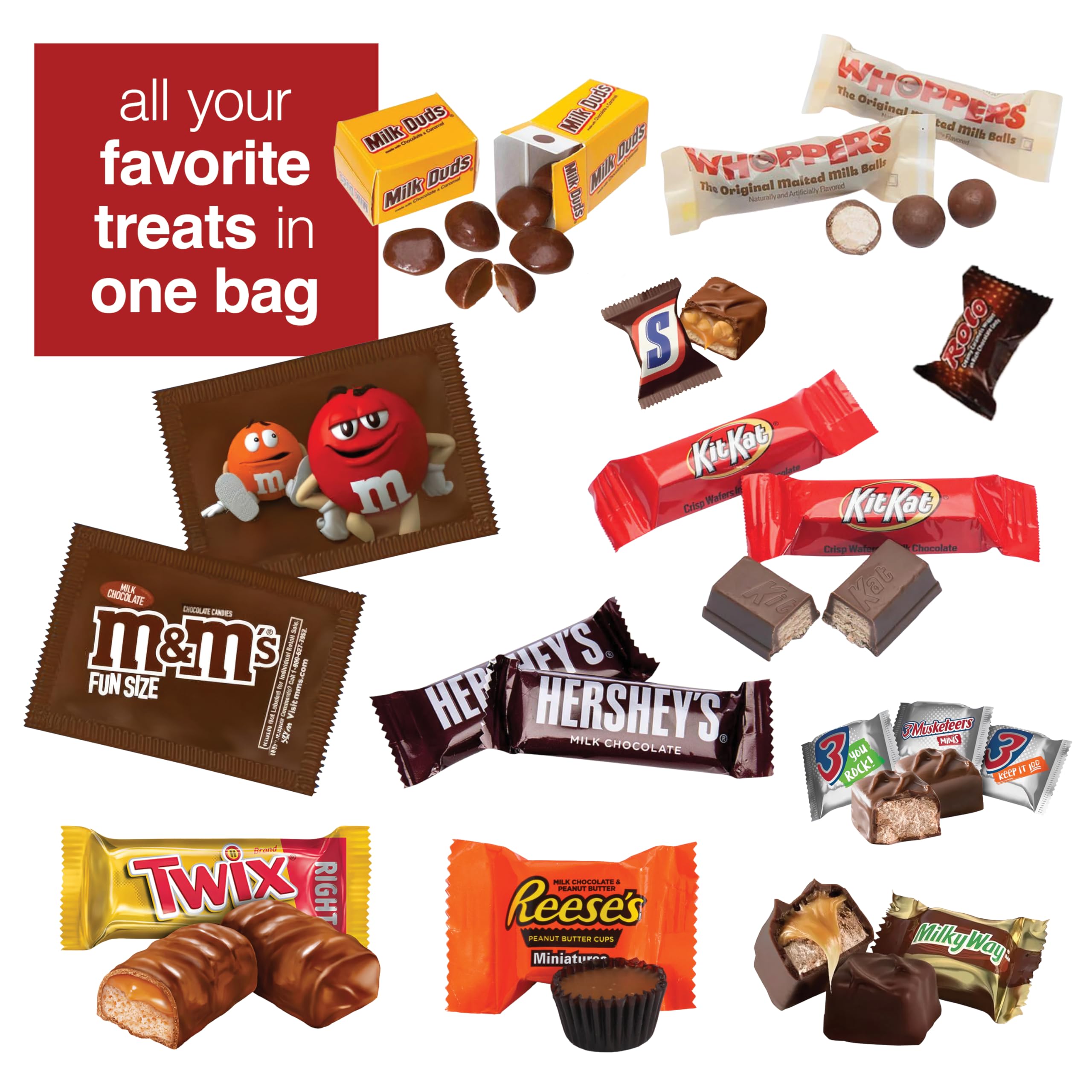4 Lbs Bulk Chocolate Candy Variety Pack - Assorted Fun Size Chocolate Mix for Holiday Celebrations, Office Snacks & Birthday Parties | Perfect for Stocking Stuffers, Gift Baskets & Movie Nights