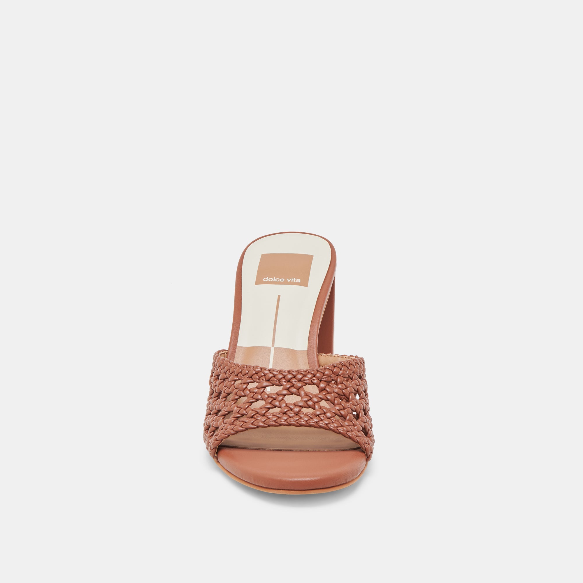 MARGOE Women's Cognac Woven Leather Heels - Stella Collection | Comfortable High Heels for Work, Party & Special Occasions