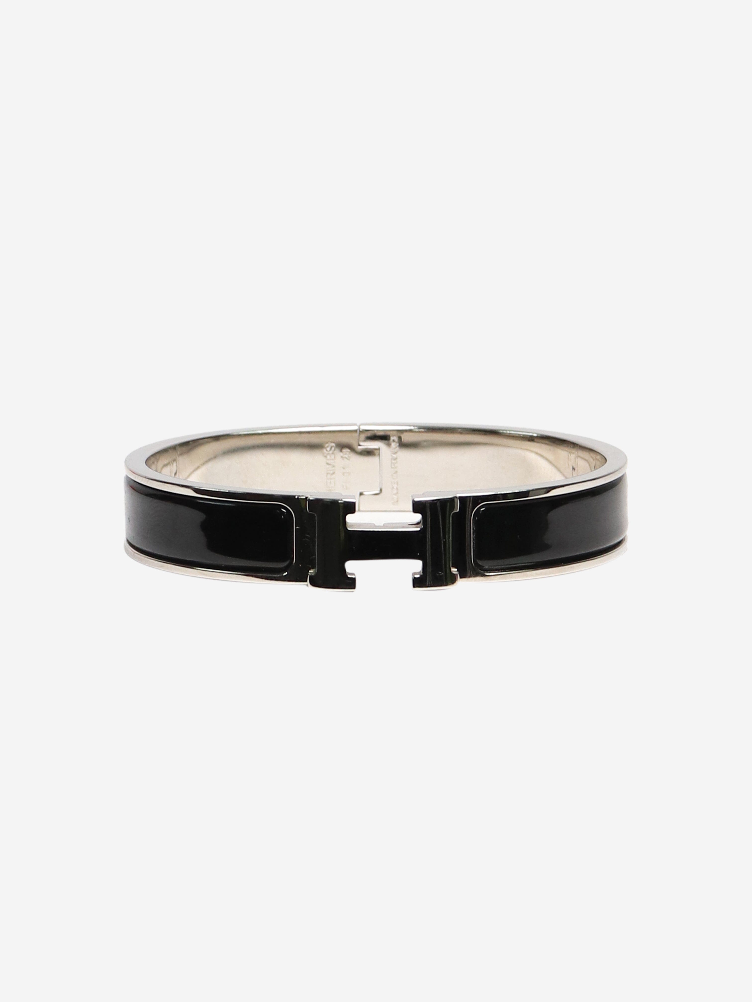 Stylish Black Clic H Bracelet for Women - Elegant Adjustable Bangle for Everyday Wear, Office & Special Occasions