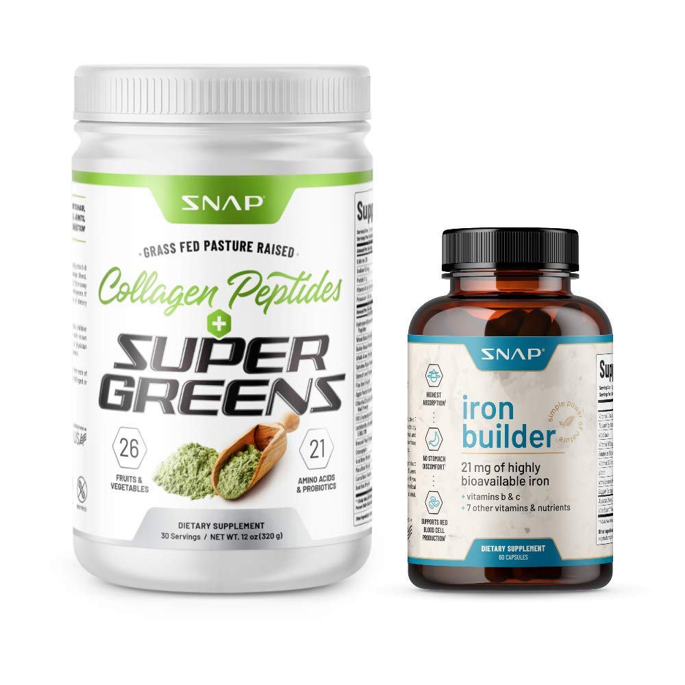 Super Greens & Blood Builder Supplement Bundle - 2-in-1 Iron & Nutrient Boost for Energy & Vitality | Perfect for Athletes, Vegans & Health-Conscious Individuals