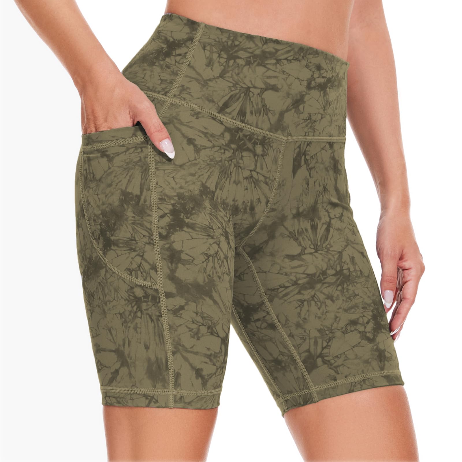 CCKO High Waist Biker Shorts for Women with Pockets - Workout Yoga Spandex Athletic Leggings for Gym, Running & Cycling - Perfect for Fitness, Lounge & Everyday Wear