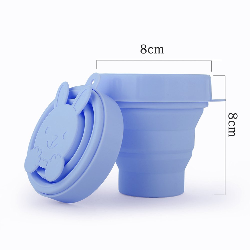 LUCKY CLOVER Foldable Silicone Menstrual Cup Sterilizer and Storage Case - Portable Travel-Friendly Design for Diva Cup & Menstrual Cups (Cute Blue) | Perfect for Home, Travel, and On-the-Go Hygiene