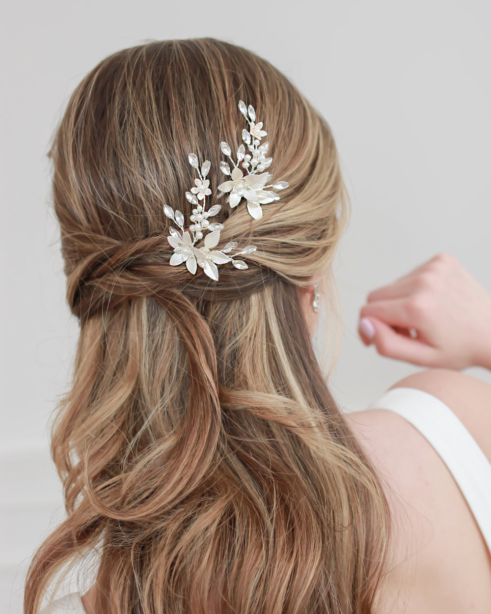 Juliana Pearl & Crystal Hair Pin - Elegant Bridal Hair Accessories for Weddings, Prom, and Special Occasions