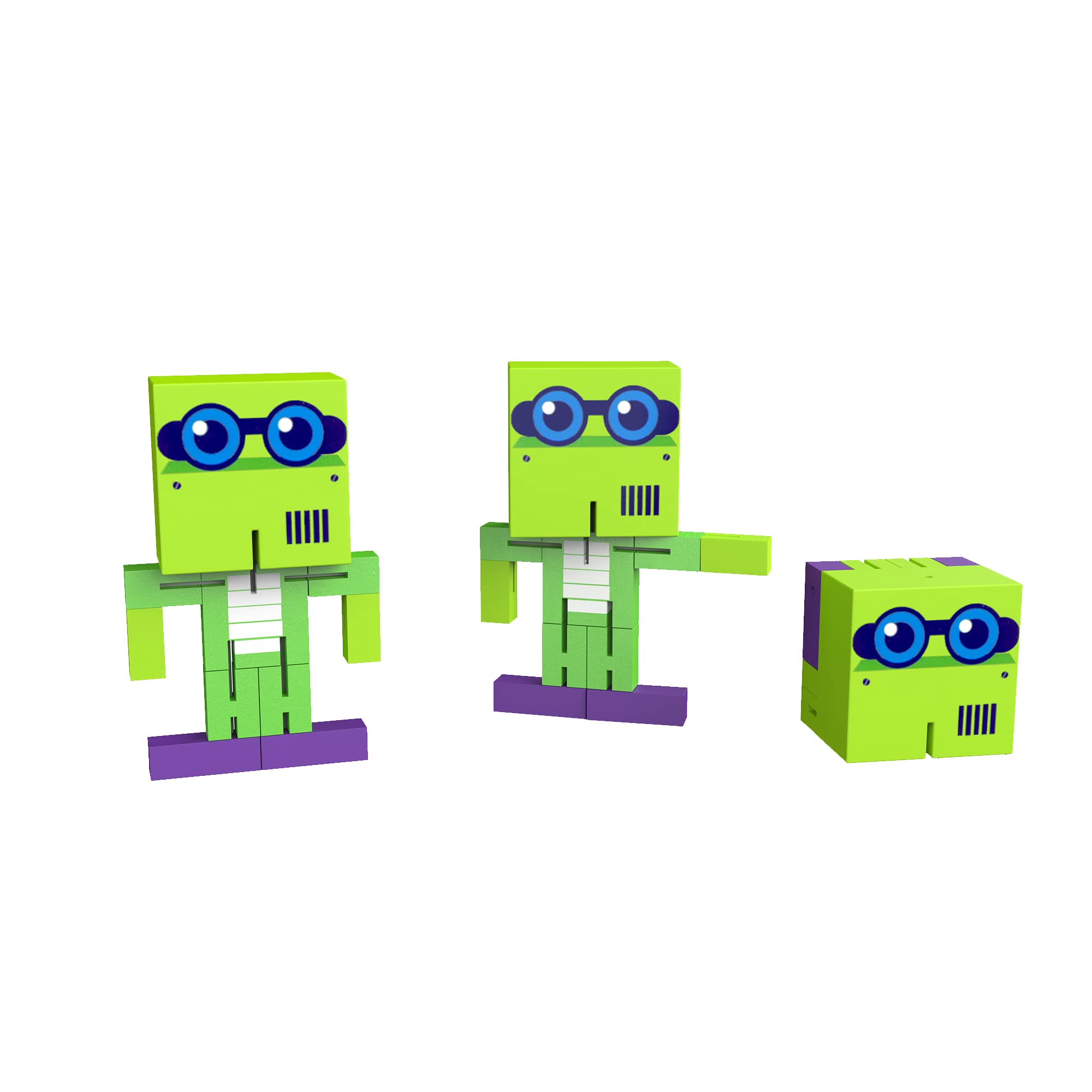 Wooden Robot Toy - Cubebot Transforming Puzzle Cube for Kids & Adults | Fidget Toy, Stacking Robot, Brain Teaser | Perfect for Stress Relief, Office Desk & STEM Learning