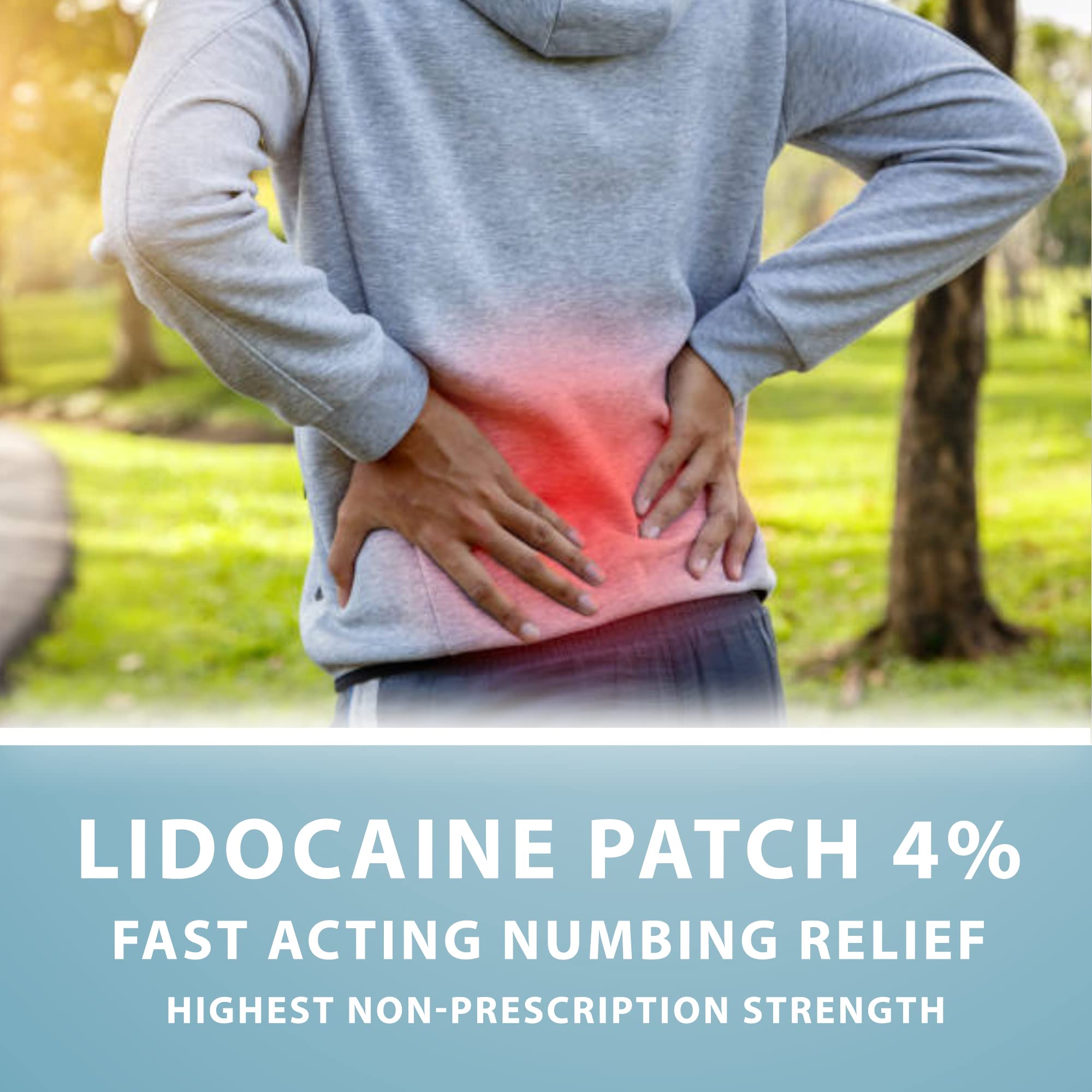 Curist Super Stick Lidocaine 4% Pain Relief Patches - 20 Count (3x5 Inches) for Back, Neck & Muscle Pain - Long-Lasting Adhesive Topical Analgesic - Perfect for Post-Workout Recovery, Arthritis & Chronic Pain Relief