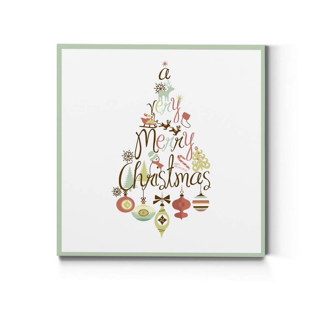 Renditions Gallery Christmas Canvas Wall Art - Holiday Décor with Hot Chocolate & Gingerbread House Tree Collage - 40x40 Inches - Perfect for Living Room, Bedroom & Seasonal Home Decoration
