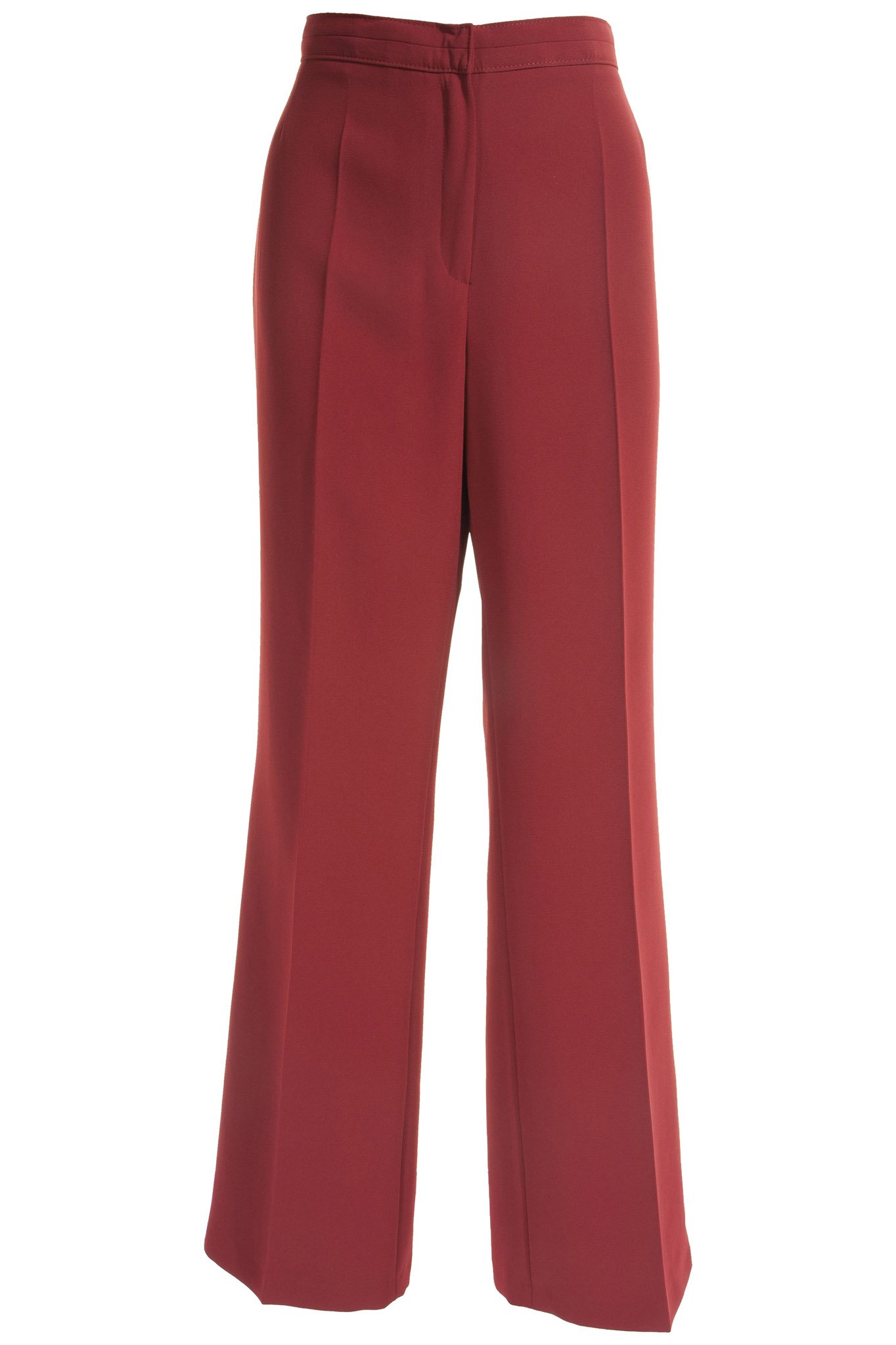 Stylish Women's Smart Trousers in Burgundy Red - Comfortable Office Pants for Work & Business Casual Outfits