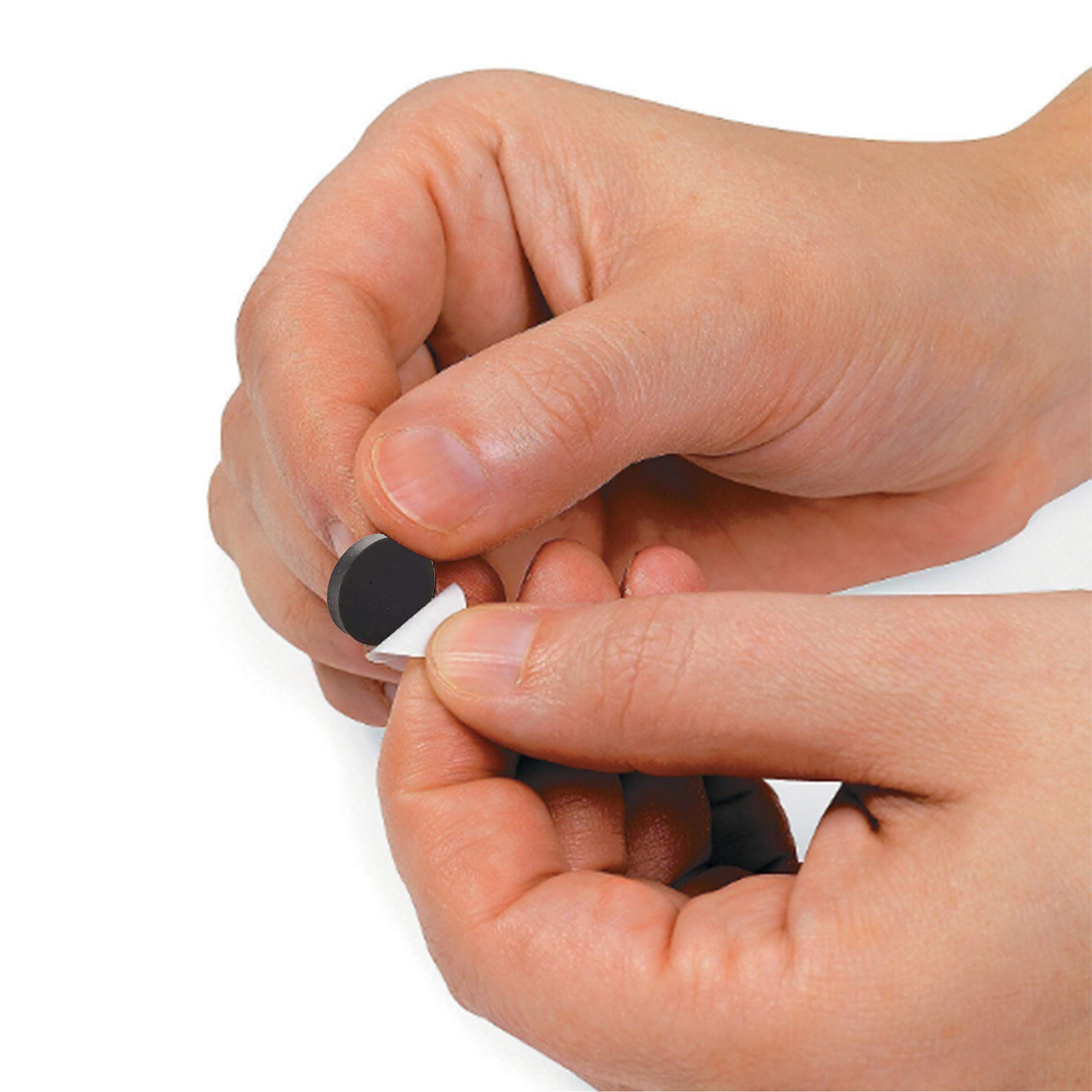 Black Rubber Furniture Pads & Cabinet Bumpers - 10 Pack Round Sound Dampening Stoppers for Small Surfaces - Perfect for Chairs, Tables, Drawers & Cabinet Doors to Reduce Noise & Protect Floors