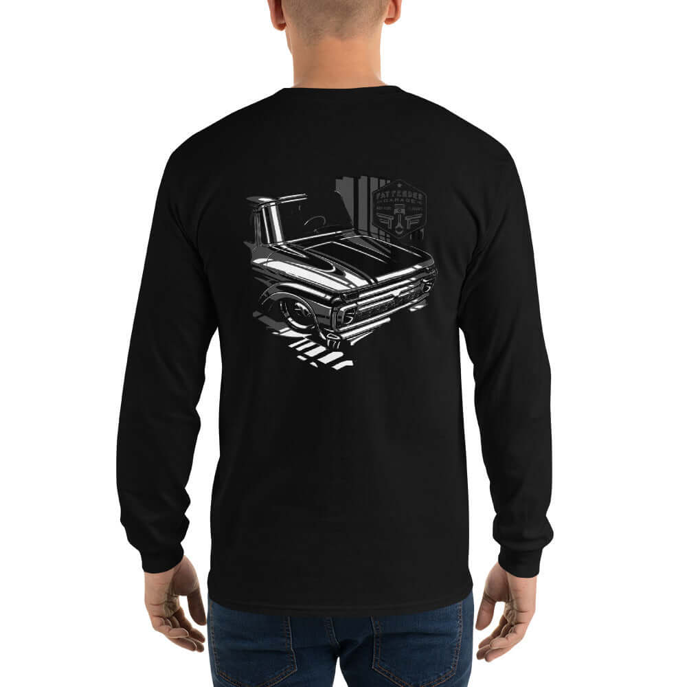 Vintage 1966 Ford F100 Long Sleeve T-Shirt for Men - Classic Truck Lover's Tee - Comfortable Cotton Shirt for Casual Wear, Car Shows & Road Trips