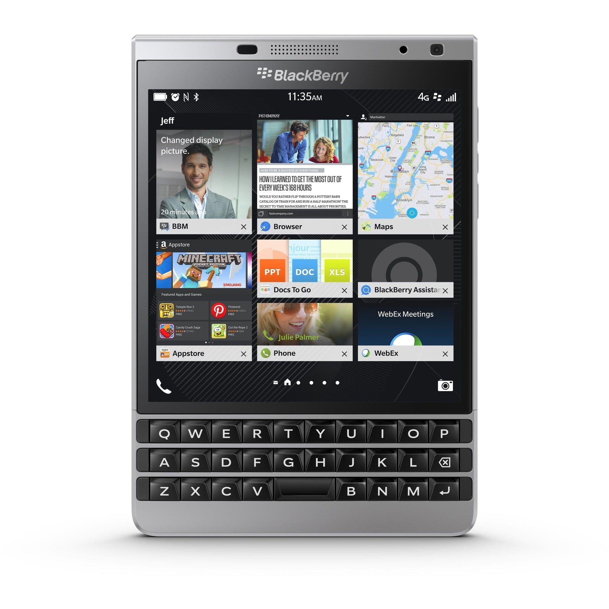 Blackberry Passport 32GB White SQW100-1 QWERTZ Unlocked Smartphone - Business & Productivity Device for Professionals