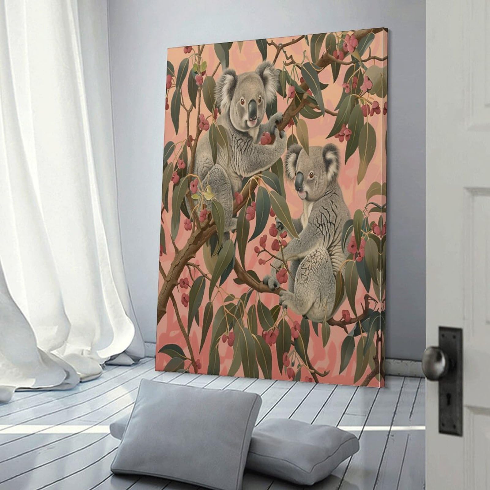 Koala Bear Mother and Baby Canvas Print 24x36 Inch - Cute Animal Wall Art for Living Room, Bedroom, Nursery & Bathroom Décor - Perfect for Modern Homes, Gifts & Wildlife Lovers