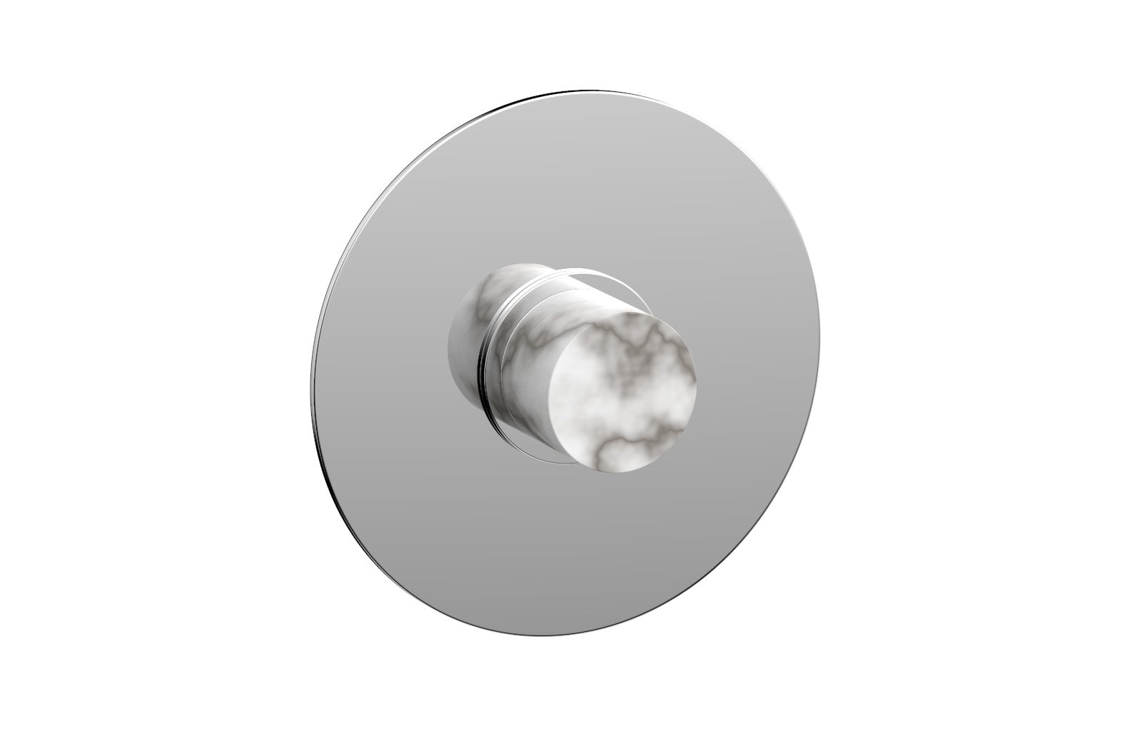 BASIC II Pressure Balance Round Shower Plate & Handle Trim - White Marble Handle 4 182 - Perfect for Modern Bathroom Renovations and Spa-Like Shower Experiences