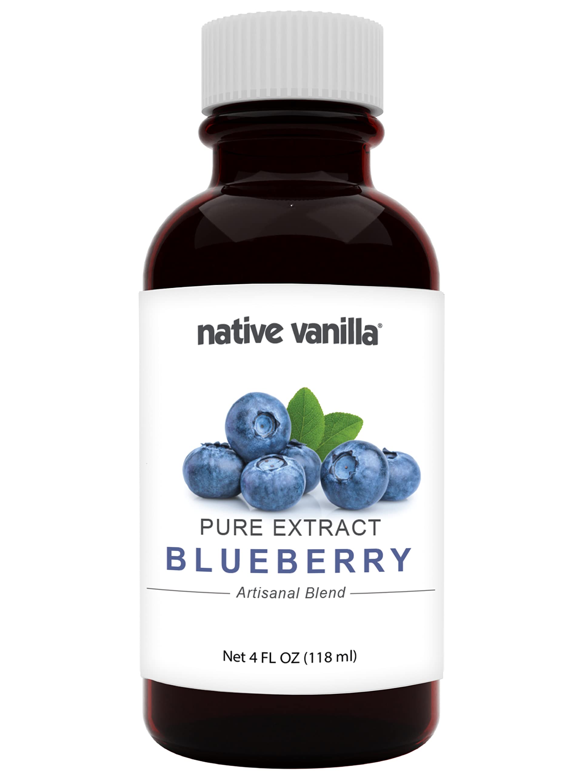 Premium Blueberry Extract 4 Fl Oz - 100% Natural Vanilla Infused Flavoring for Baking, Cooking & Dessert Recipes - Perfect for Smoothies, Yogurt & Homemade Treats