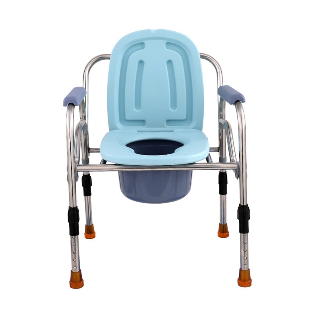 GT-LYD Compact Folding Commode Chair - Adjustable Height Portable Toilet for Elderly, Pregnant Women & Post-Surgery Use - Ideal for Bedroom, Bathroom & Travel