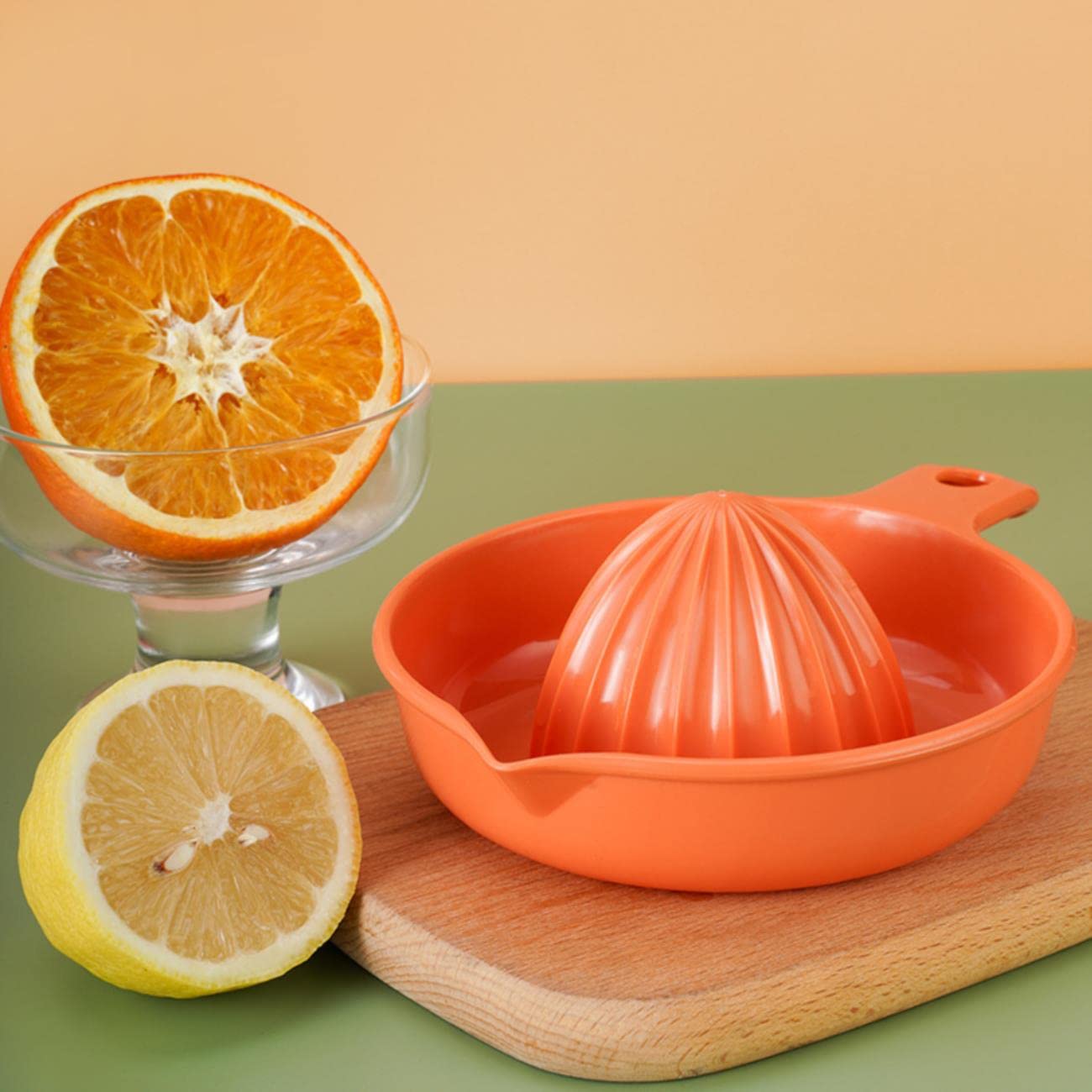 Manual Fruit Press Juicer with Cup - BPA-Free Portable Citrus Lemon Squeezer, Anti-Slip Hand Press for Kitchen | Perfect for Fresh Orange, Lemon, Lime & Grapefruit Juice at Home