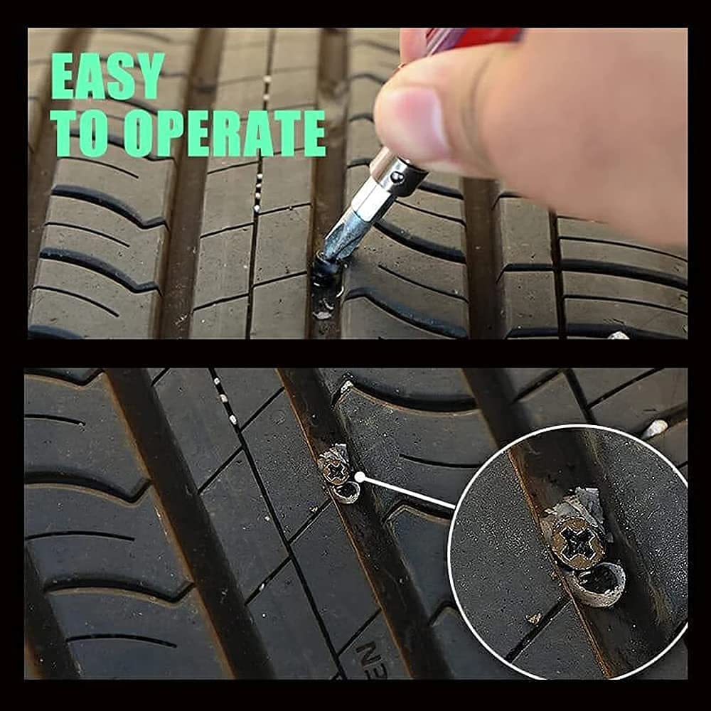Tubeless Tire Repair Kit - 10pcs Mushroom Plugs & Push Pin Rivets for Motorcycle & Car Tires | Puncture Repair Nails for Vacuum Seal | On-Road Emergency Tire Fix for Bikes, Scooters & Automobiles