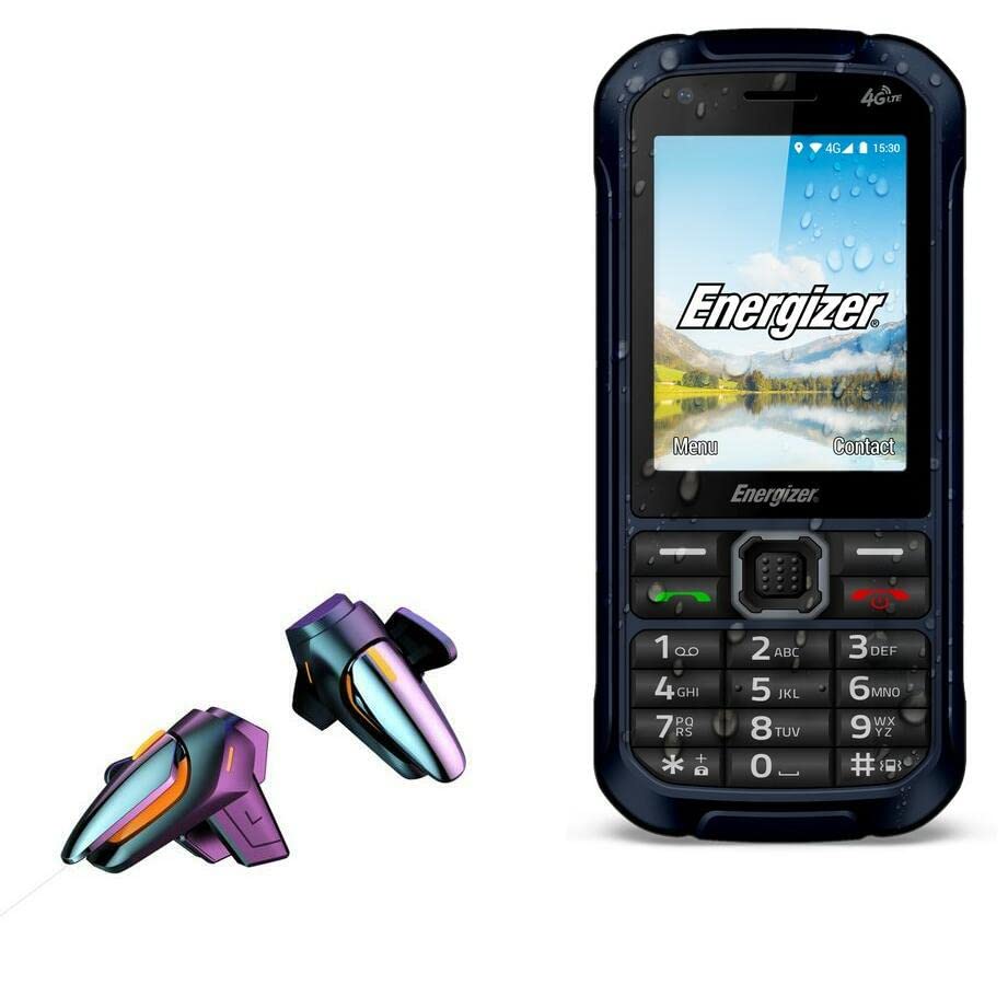 BoxWave Gaming Gear Touchscreen QuickTrigger & Trigger Buttons - Compatible with Energizer Hardcase H241 - Mobile FPS Gaming Accessories for Enhanced Gameplay (Jet Black) - Perfect for Competitive Mobile Gaming & First-Person Shooters
