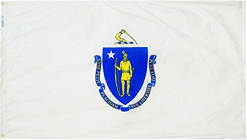 5' x 8' Massachusetts State Flag - Durable Nylon Outdoor & Indoor Flag for Home, Garden, and Events