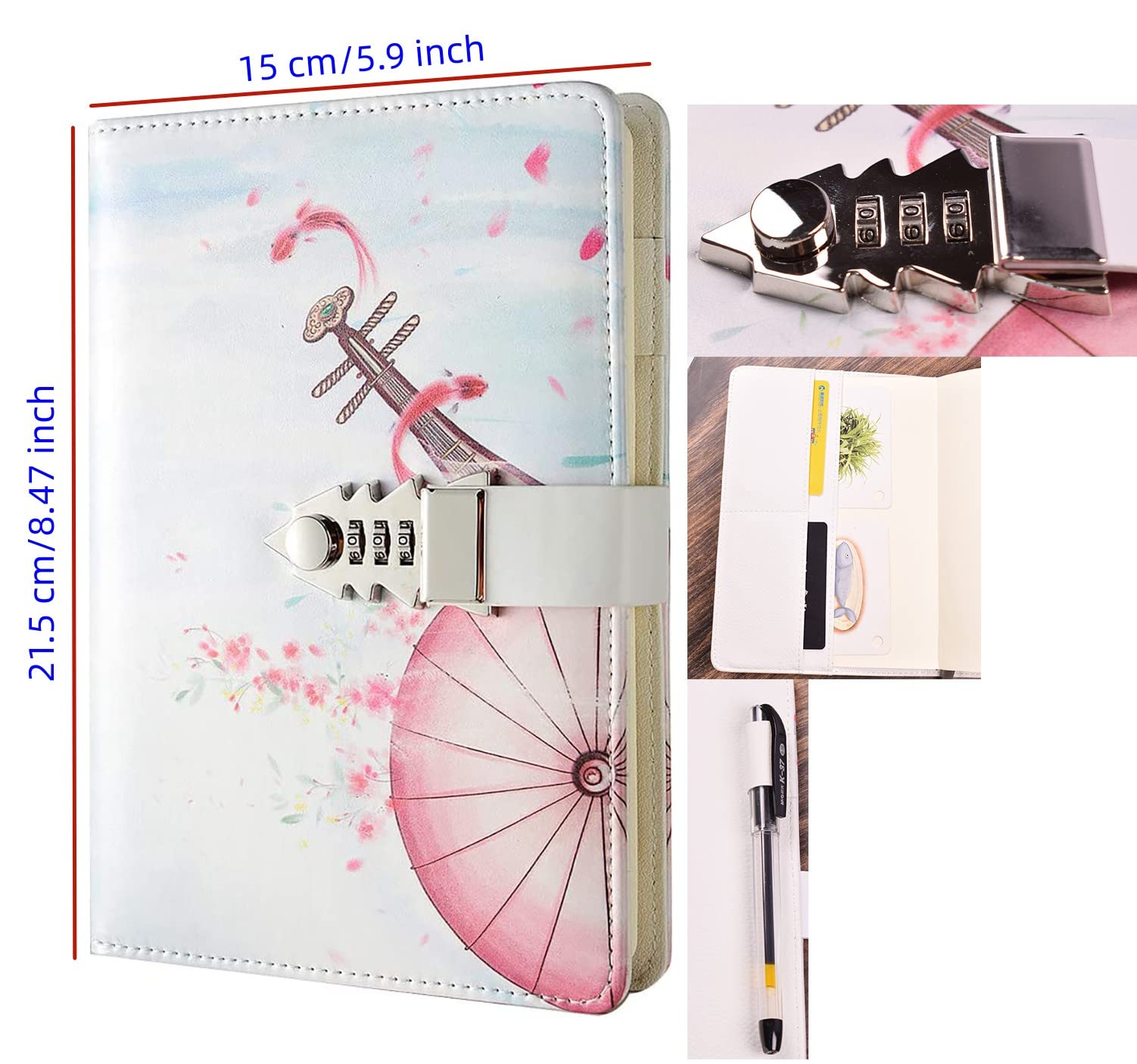 Secure Combination Lock Journal - A5 Password Protected Diary Notebook with Digital Lock, Stylish Planner Cover for Women & Teens - Perfect for Personal Writing, Travel, Gift & Secret Keeping