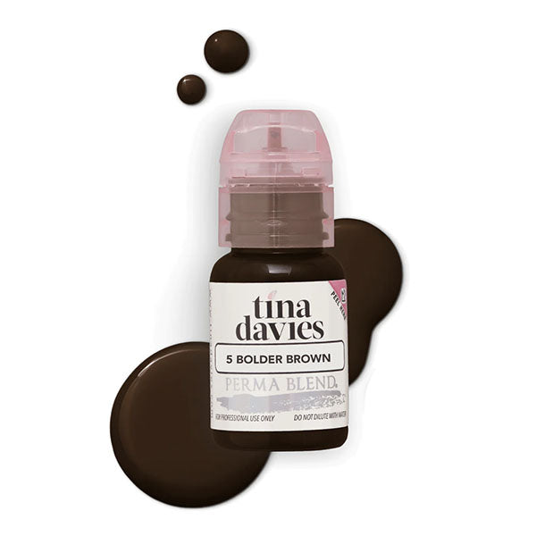 Perma Blend Tina Davies 5 Bolder Brown Microblading Pigment - Professional Semi-Permanent Eyebrow Tattoo Ink for Natural-Looking Brows | Perfect for Microblading, Ombre Brows & Permanent Makeup Artists