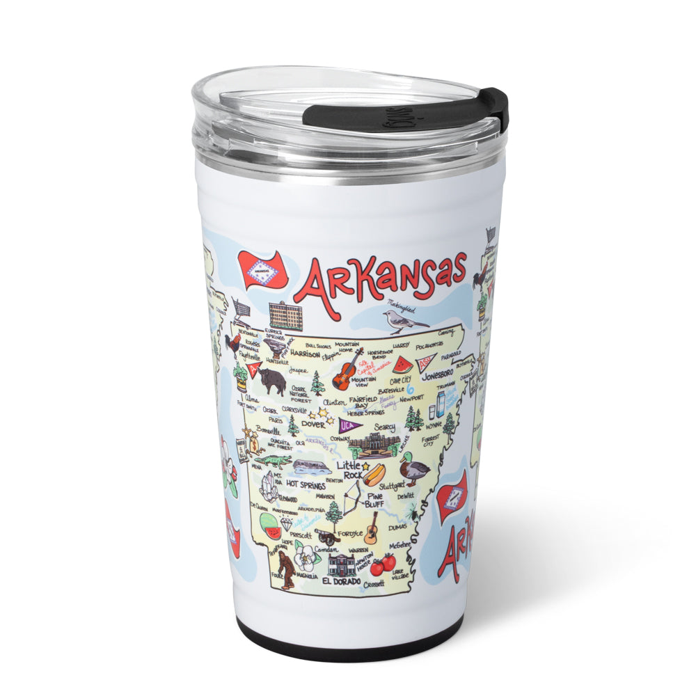 24oz Arkansas Party Cups - Bulk Disposable Plastic Cups for Beer, Cocktails & Drinks - Perfect for BBQs, Tailgates, Weddings & Parties