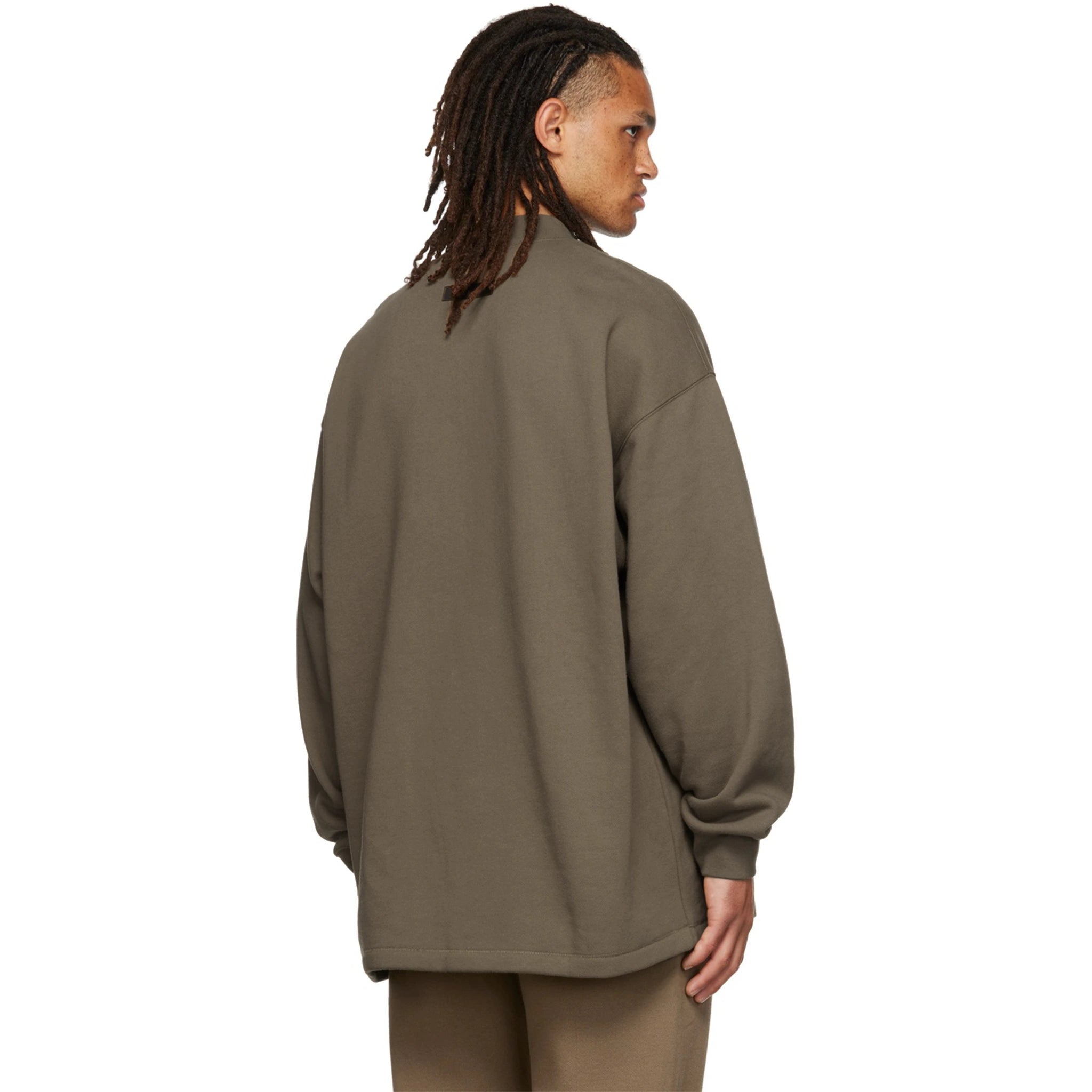 Fear Of God Essentials Relaxed Fit Wood Crewneck Sweatshirt (FW22) - Casual Streetwear for Men, Perfect for Everyday Wear & Layering