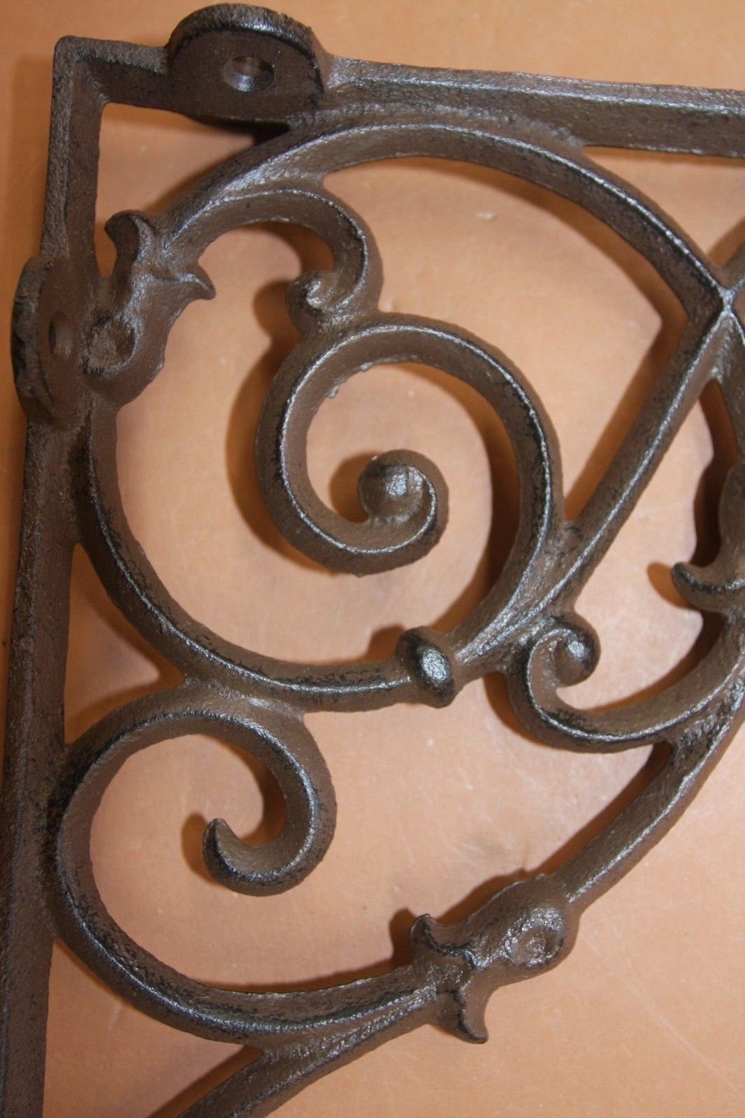 Farmhouse Style Kitchen Island Decorative Shelf Brackets - Heavy Duty Solid Cast Iron, 10 1/8 Inch, Set of 8 - Perfect for Rustic Kitchen Decor, Open Shelving & DIY Home Improvement Projects
