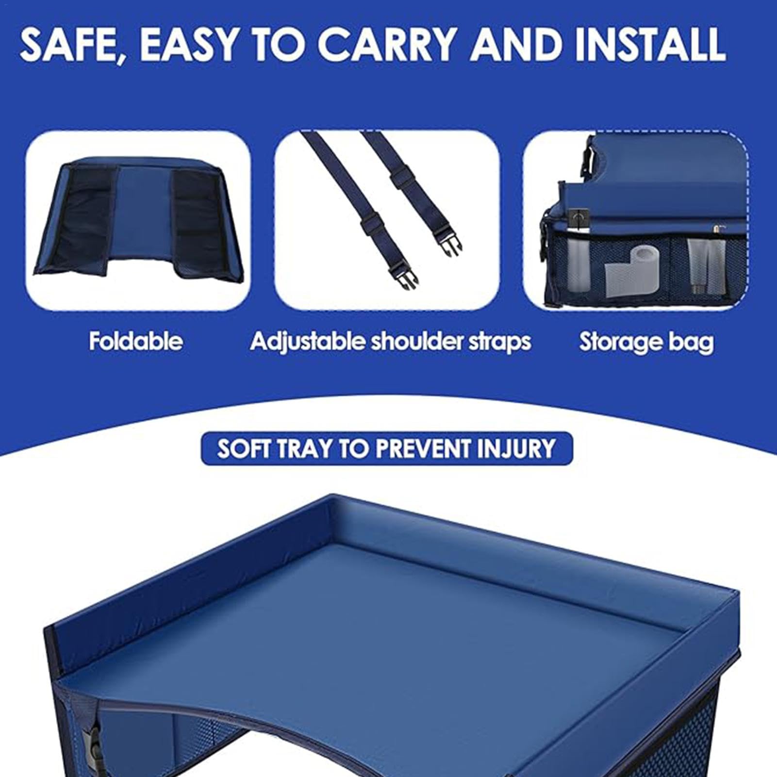Best Kids Car Seat Tray - Portable Lap Desk for Travel & Road Trips - Durable Travel Tray for Eating, Drawing & Playing - Perfect for Long Car Rides & Airplane Activities