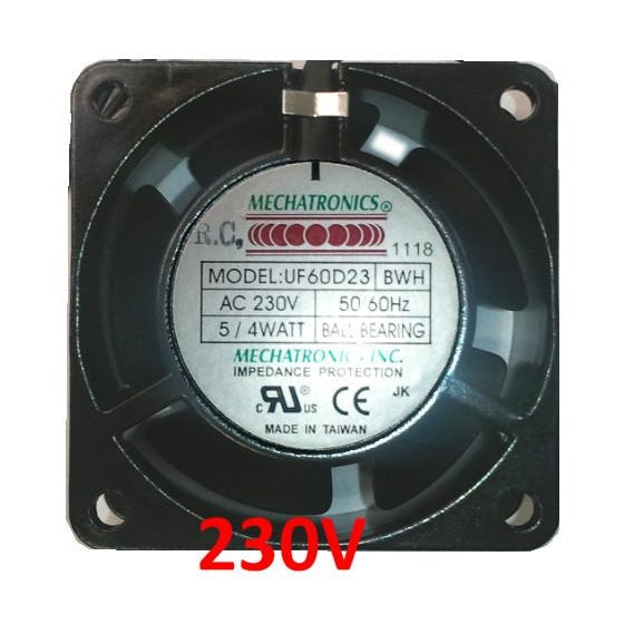 60x60x30mm AC 230V Mechatronics Cooling Fan UF60D23 BWHR - Perfect for Electronics Cooling, PC Cases & Industrial Equipment Ventilation